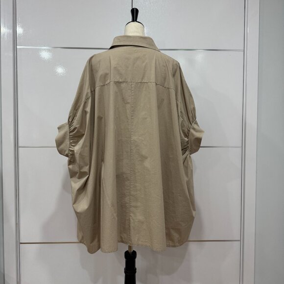 Italian 100% Cotton Oversized Button Up Shirt NWOT, One Size - Picture 4 of 14